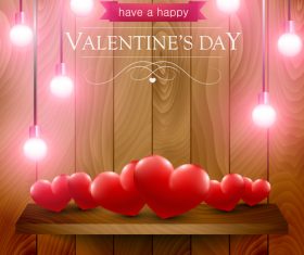 Heart shaped background vector on wooden table