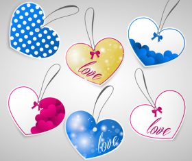 Heart shaped colorful label design vector