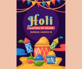Holi festival color poster vector