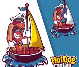 Hot dog captain logo vector