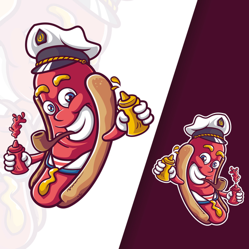 Hot dog logo vector