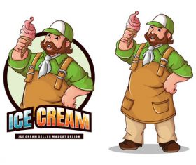 Ice cream seller mascot design vector
