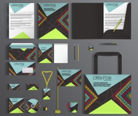 Identity corporate stationery collection vector