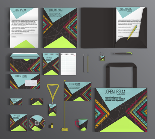 Identity corporate stationery collection vector