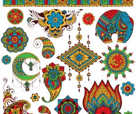Indian authentic ornament and decor vector