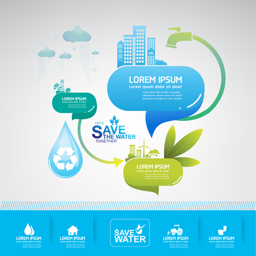 Infographic water conservation vector