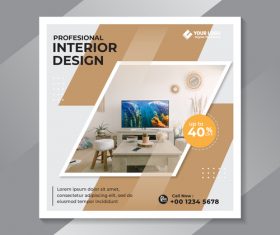 Interior design cover vector