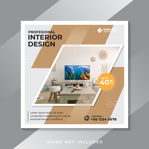 Interior design cover vector
