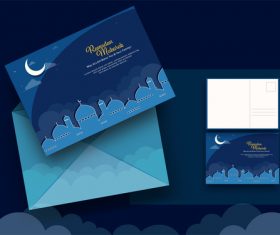 Islamic holiday greeting card vector