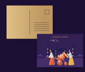 Islamic ramadan mubarak greeting card vector