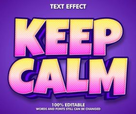 Keep calm words and fonts 3d text style vector