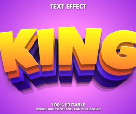 King words and fonts 3d text style vector