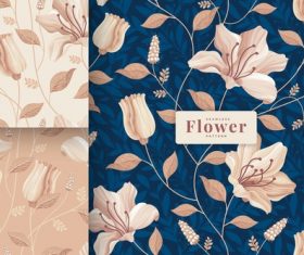 Lily flower seamless pattern vector