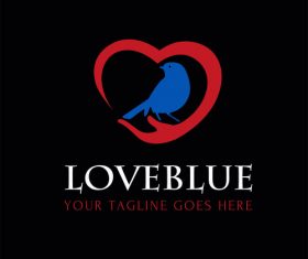 Loveblue logo design vector