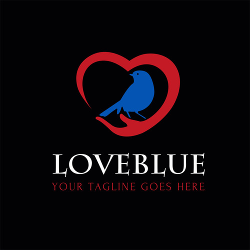 Loveblue logo design vector