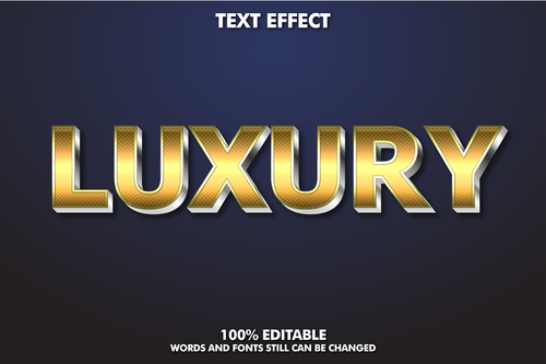Luxury words and fonts 3d text style vector