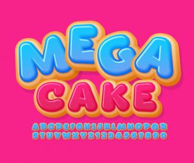 Mega cake enlightenment english teaching alphabet vector