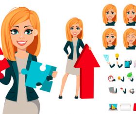 Modern young business woman vector