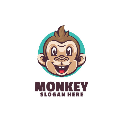 Monkey fun logo template vector