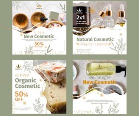 New cosmetic advertising template design vector