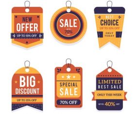 New offer sale flat label design vector