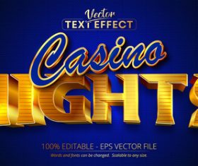 Nights text 3d golden style text effect vector