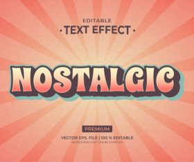 Nostalgic editable text effect vector