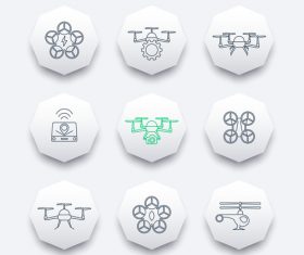 Octagon icon drones vector