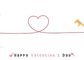 Open heart lock Valentines Day theme greeting card vector