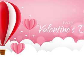 Origami Valentines Day greeting card vector