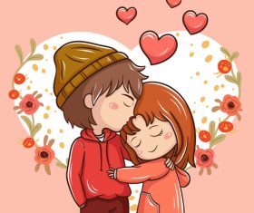 Our love cartoon illustration vector