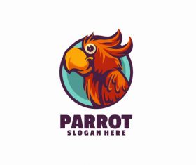 Parrot logo template vector