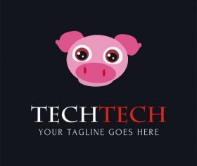 Piggy logo design vector