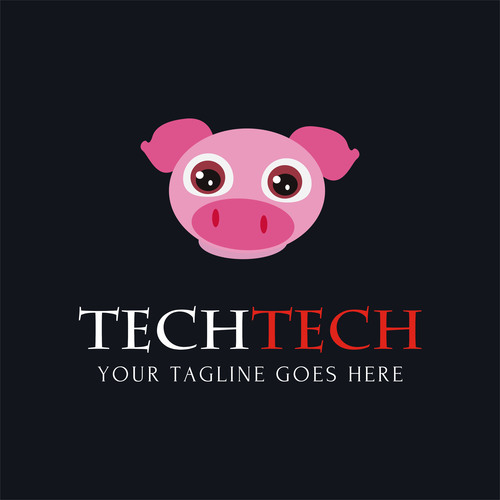 Piggy logo design vector