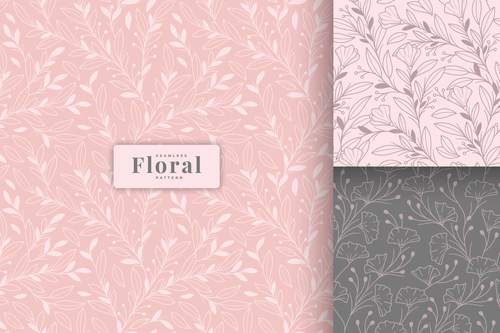 Pink floral pattern vector