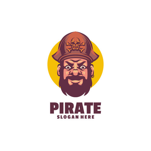 Pirate head logo vector