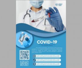 Poster template for medical products with coronavirus with photo vector
