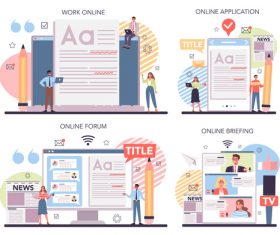 Press release online banner vector