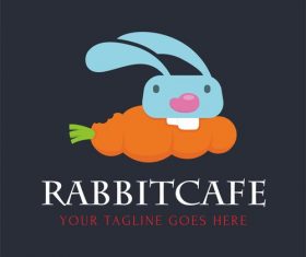 Rabbitcafe logo design vector
