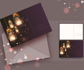 Ramadan mubarak greeting card vector