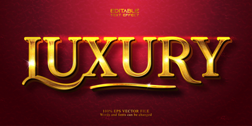 Red background golden 3d text style vector