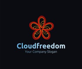 Red freedom logo design vector