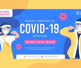 Reduce your risk of covid-19 cartoon illustration vector