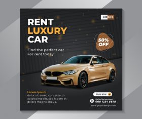 Rent luxury car flyer vector