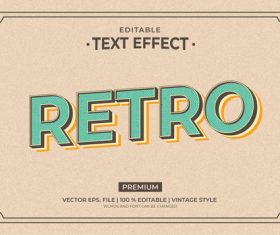 Retro style editable text effect vector