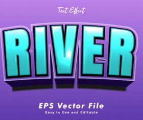 River 3d text style effect vector