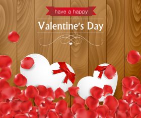 Rose petals and heart shape vector