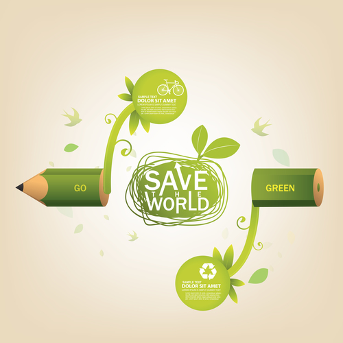 Save the world concept infographic vector