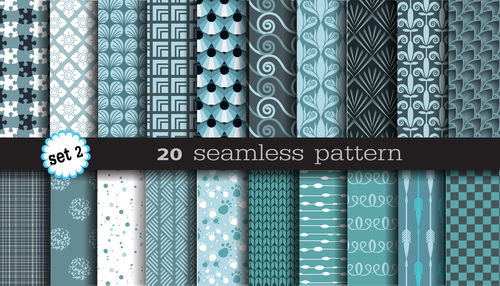 Seamless pattern set background vector