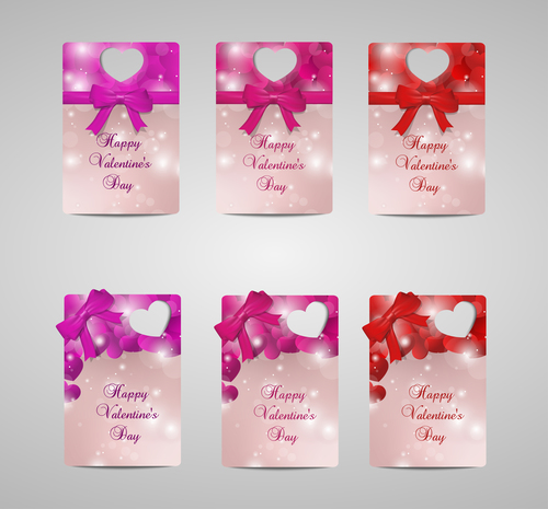 Set of Valentines day small cardsvector